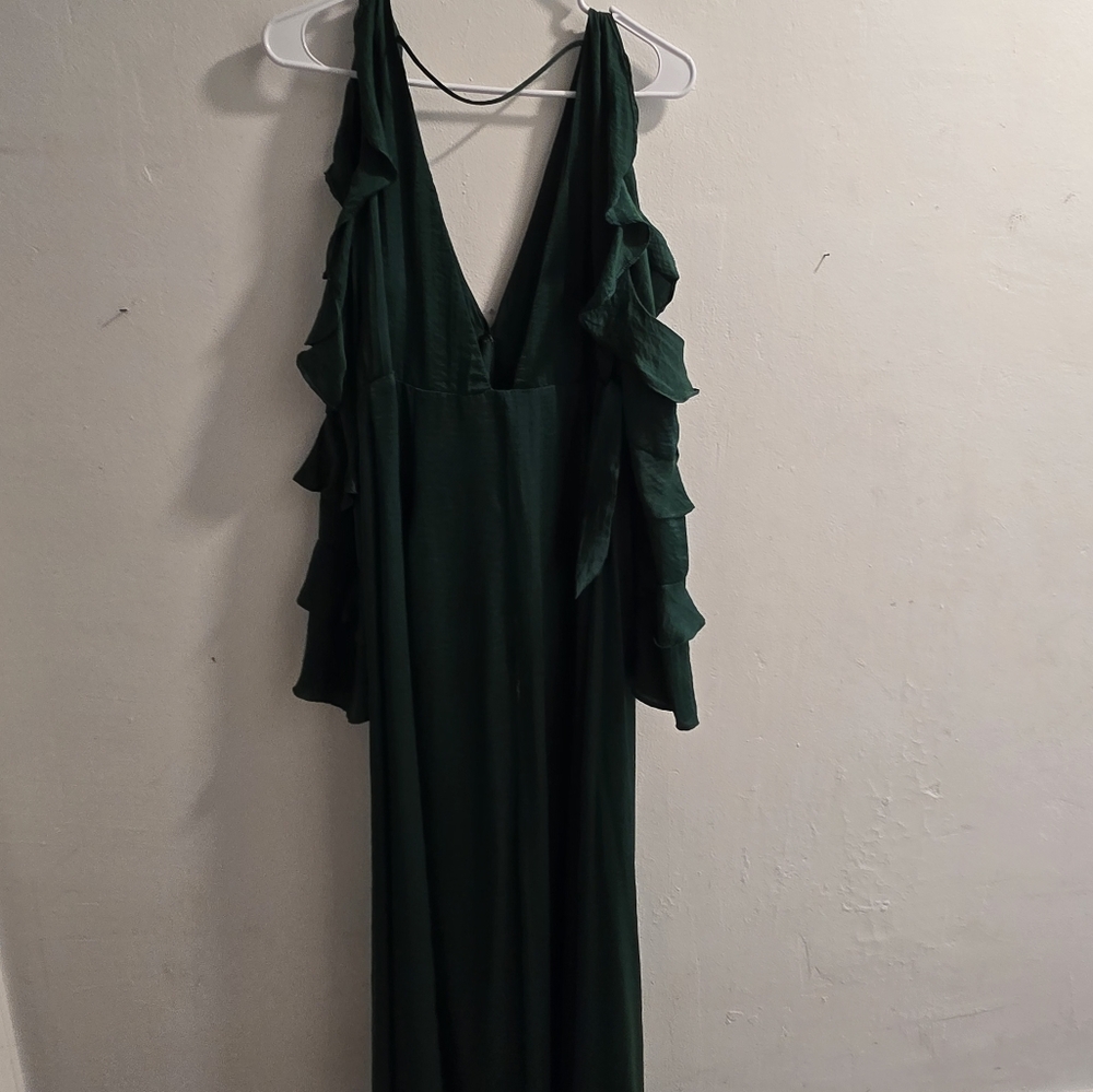 Chiffon V-Neckline Long Sleeve Formal Evening Dress - Picture 4 of 6